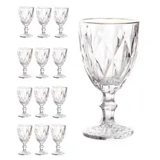Jogo De Taça De Vidro 12 / 6  Unidades Diamond 320ml Transparente Cristal 123 Útil