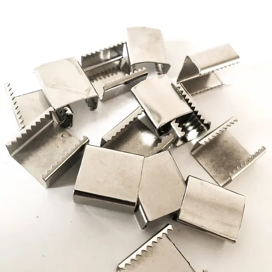100 Chapinhas Dentada Garra Para Cordão De 15mm Fixador