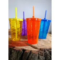 25 Copos Twister + Tampa + Canudo 500ml LEMBRANCINHA FESTA