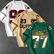 Kit 3 Camisetao Oversized Streetwear Estampa California 77 Unissex 100 Algodao Fio 30.1 Casual Top