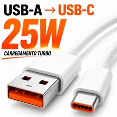 Cabo Turbo 6A para Xiaomi 1m USB Tipo-C ou Tipo-C x Tipo-C| Carregamento Rápido e Dados