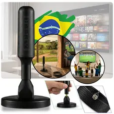 Antena Digital 4K Ultra HD Sinal Super Forte 5 metros Cabo Longo Mais Canais HD Interna Externa