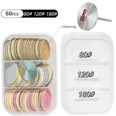 Caixa com 60 Lixas Adesivas com Suporte de 2,35mm para Micromoinhos