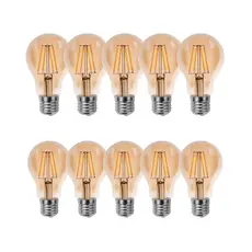 Kit 10 Lâmpadas Filamento Led A60 4w 2400k E27 Bivolt