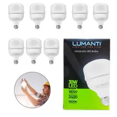Kit 10 Lampadas Led 30W 6500K Luz Branca 127V/220V Casa Cozinha Bulbo