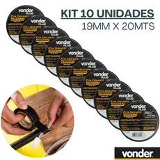 Fita Isolante 19x20m Slim Preta C/ 10 Unidades Antichama