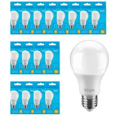 Kit 10 Lâmpadas Led 9W Branca-Morna AM3000K Elgin Casa Comércio