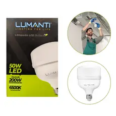 Lâmpada Led 50W Alta Potência BR6500K Lumanti Casa Comércio Branco