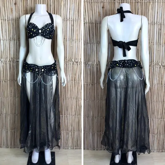 [Liquidação] Dança do Ventre Traje Bordado Completo - Pronta Entrega - TPCL-783