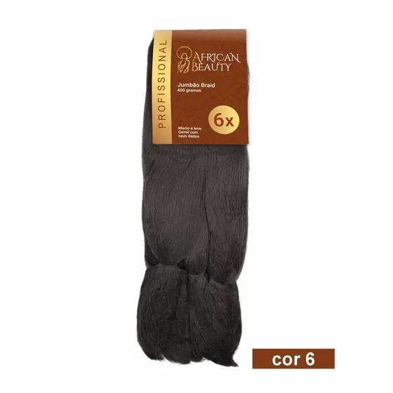 Cabelo African Beauty 400g Fibra Para Tranças Com Pontas Soltas Box Braids Twist Crochet Crespo African Beauty 6 Peças