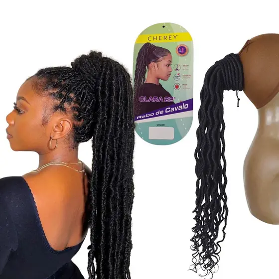 Rabo de Cavalo Dreads Faux Locs  Fibra Sintética Premium 55 cm