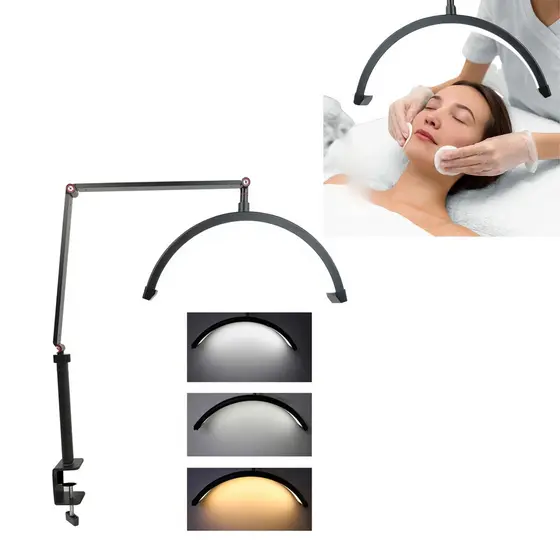 Luminária LED Arco Meia Lua Bi-Color Para Lash Designer Manicure Estética