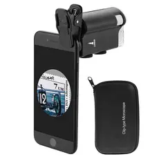 Microscópio Lupa Aumento 100x Celular Luz UV E Branca Lorben