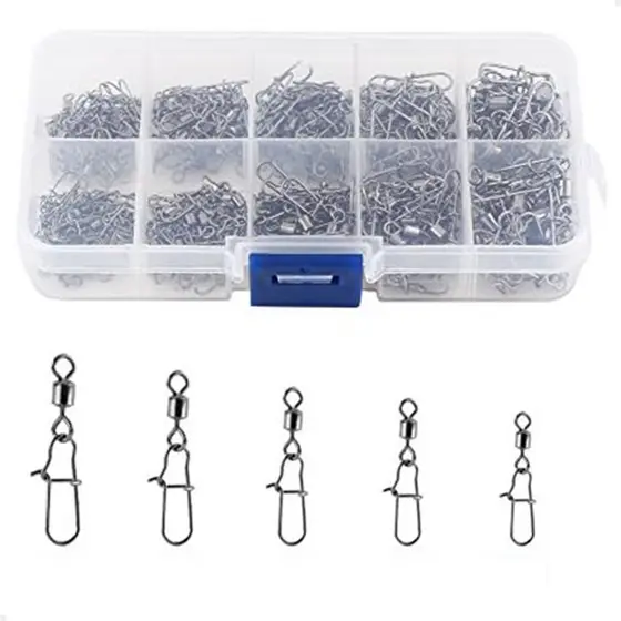 Kit 210 Snap Girador Lorben Pesca Engate Rápido com Estojo de Armazenamento