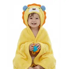 Manta Cobertor Toalha de Banho com Capuz para Bebê Criança Lorben Manto Bichinhos Fleece Macio