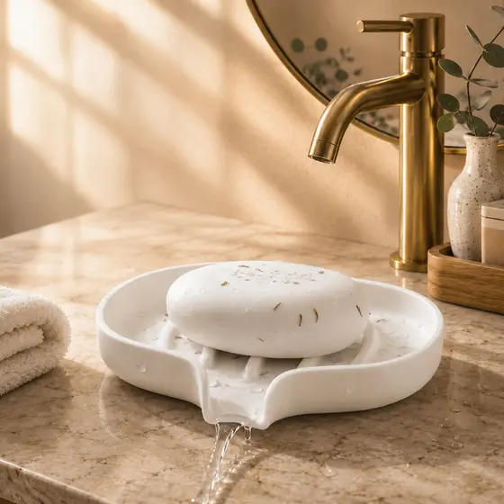 Saboneteira Com Dreno Porta Sabonete Banheiro Pia Lavabo Resistente Evita Água Parada Design Moderno
