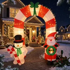 Decoração De Natal Arco Inflavel Papai Noel Led Decoracao Festiva Iluminada 250cm Grande