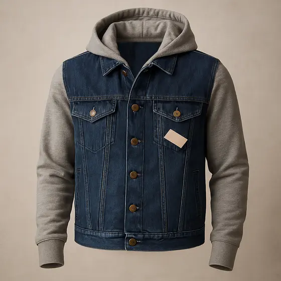 Jaqueta Jeans Blusa infantil Manga Longa Moletom com capuz