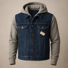 Jaqueta Jeans Blusa infantil Manga Longa Moletom com capuz