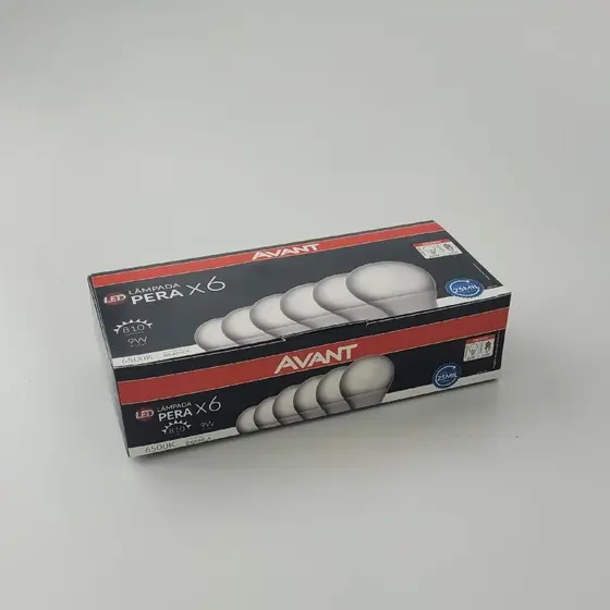 kit 6X LED PERA Bulbo 9W E27 6500k Bivolt Econômica Avant ST1905