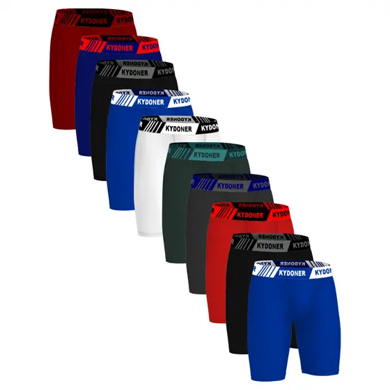 Kit 10 ou 5 Cuecas Boxer Long Leg Ciclistas Masculinas