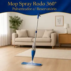 Mop Spray Rodo 360 Graus com Pulverizador Reservatório Limpeza Multiuso Piso Janela Sortido