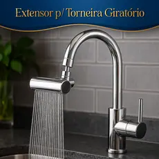 Extensor de Torneira Giratória Adaptador de Fluxo Economia de Água Cozinha Banheiro