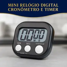 Relógio Digital Compacto com Cronômetro e Timer para Cozinha Fácil Uso Pilha
