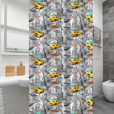 Cortina Box com Ganchos Divisória Banheiro Não Molha Decoração Banho Pendurar Casa