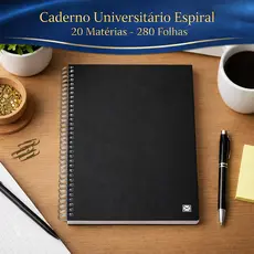 Caderno 20 Materias 280 Folhas Capa Dura Espiral Universitario Escolar Faculdade