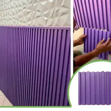 Kit 6m² Painel Ripado Lavanda 30x30 - 66 peças | Anti-impacto | Autocolante