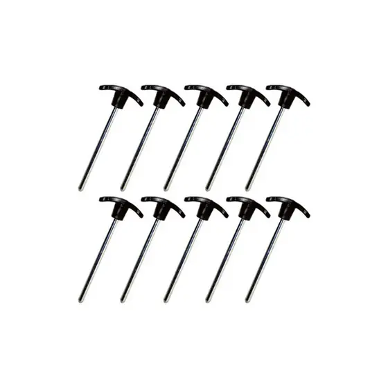 Kit 10 Pinos De Carga P/ Peso Academia Musculação 5/16 Preto