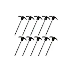 Kit 10 Pinos De Carga P/ Peso Academia Musculação 5/16 Preto