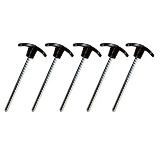 Kit 05 Pinos De Carga P/ Peso Academia Musculação 5/16 Preto