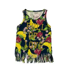 Blusa Infantil Estampada Full of Love com Franjas – Tam. 10