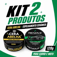 Kit Cera Abelha 120g + Espelhamento Cerâmico 120g Renove - Brilho E Proteção
