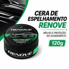 Cera Automotiva Carnaúba Renove 120g - Proteção UV, Repelência à Água e Alto Brilho.