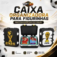 Estojo Caixa Organizador de Cards Futebol Dupla Divisória Porta Figurinhas Albúm Copa Mundo 2026