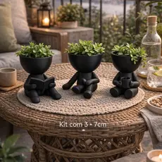 Kit 3 Mini Vasinhos Sem Planta Enfeite Bob Robert tamanho 7 cm para Decoração Casa ALTA QUALIDADE