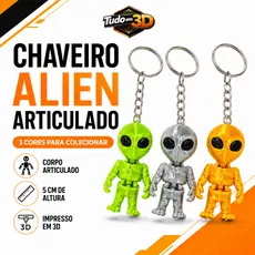 Chaveiro ET Alien Boneco Alienígena Articulado Decoração
