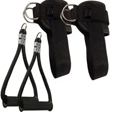 Maxmuvem Kit Com Par Puxador Triangulo Corda Mais Par De Tornozeleira Puxador Perna