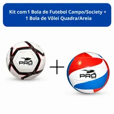 KIT Bola De Futebol Campo Tam 5 + Bola de Vôlei Praia/Quadra