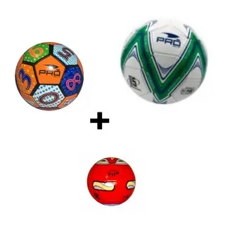 Kit c/ 1 Bola Futebol Campo/Society Nº5 + Bola de Recreação Nº3 + Mini Bola Infantil para Bebês Nº2