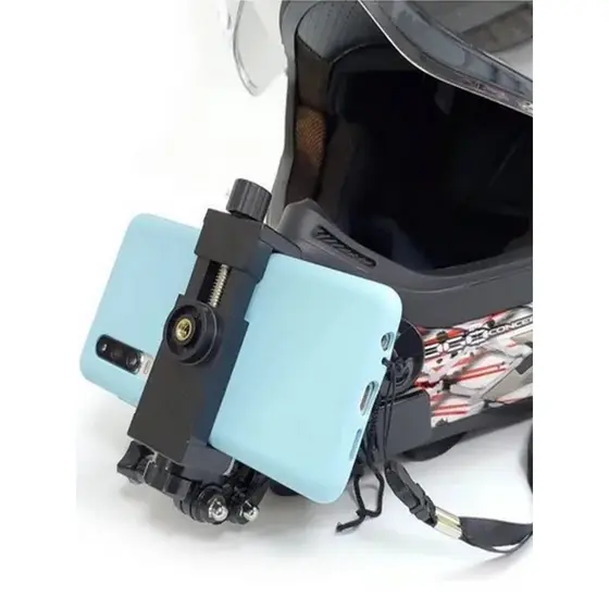 Suporte Capacete Moto Câmera Celular Galaxy Gopro Ios Queixo