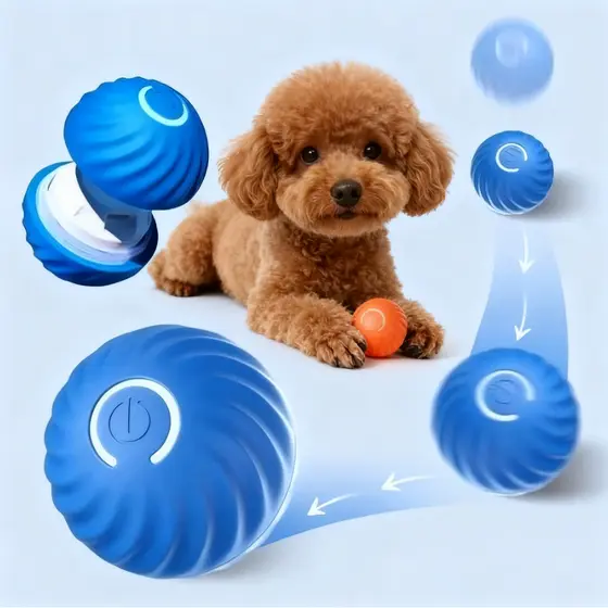 Bolinha Eletrônica Para Cachorro Brincar Movimento Automatico Recarregavel USB