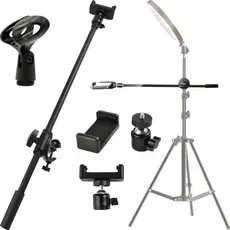 Braço Transversal Suporte Tripé Pedestal para Microfone e Celular iPhone