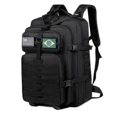 Mochila Militar Tática Masculina Feminina Grande 50 Litros acompanhar 2 bandeira de presente