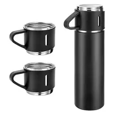 Garrafa com 2  Xícara Térmica Inox 500ML Água Café Chá Caneca Frio Quente