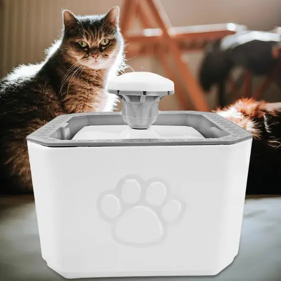 Bebedouro Fonte Automática Pets 2,5 Litros Filtro De Tripla Ação 3 Modos De Saída De Água
