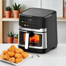 Fritadeira Elétrica Multifuncional Inox 110v Tela Inteligente Sem Óleo Forno Elétrico